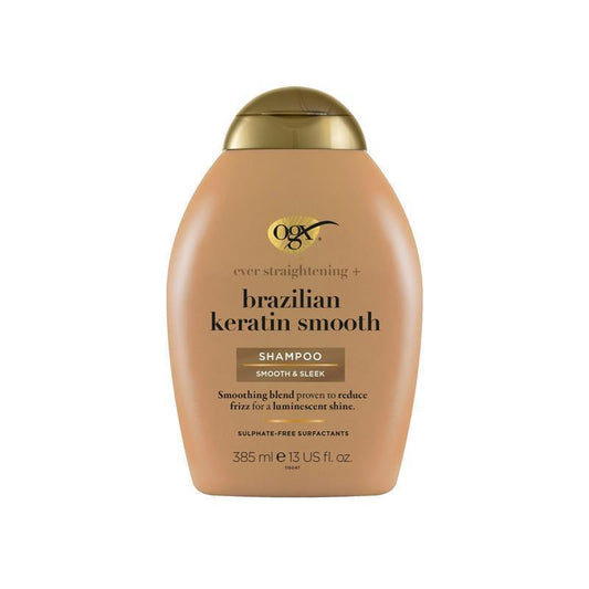 OGX Ever Straightening + Smoothing & Shine Brazilian Keratin Therapy Shampoo - 385mL for Dull Hair-Auzzi Store