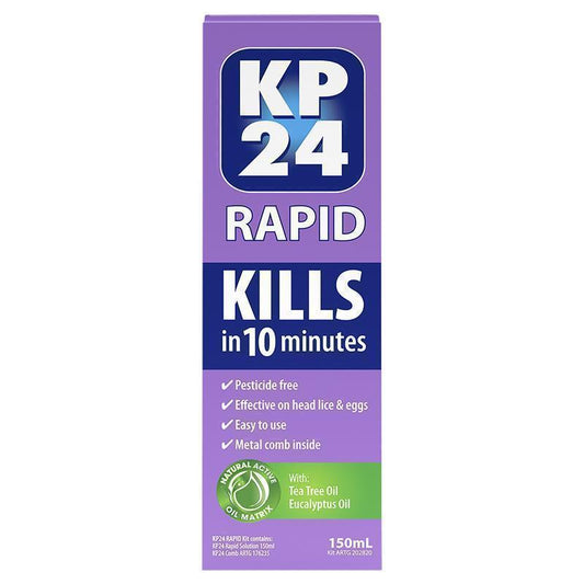 KP24 Rapid 10 Minute Head Lice/Nit Solution 150ml - Fast-Acting Treatment-Auzzi Store