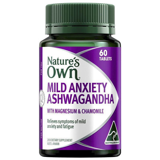 Nature's Own Ashwagandha for Anxiety with Sensoril, Magnesium & Chamomile – 60ct