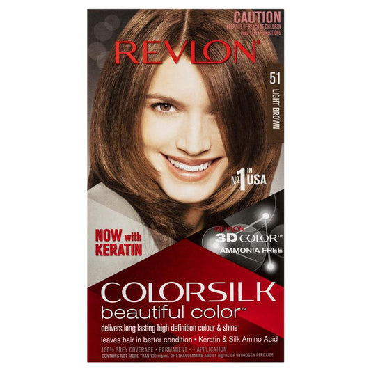 Revlon ColorSilk 51 Light Brown - Ammonia-Free Hair Color-Auzzi Store