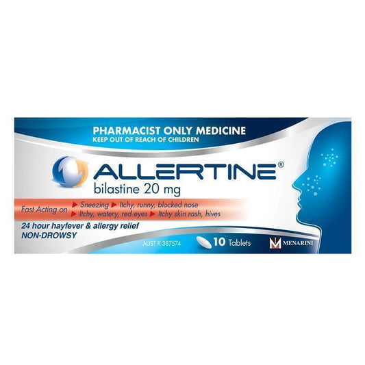 Allertine 20mg - Non-Drowsy Antihistamine Tablets (10 Count)