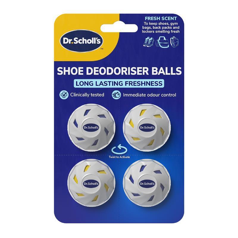 Dr. Scholl's 4-Pack Shoe Deodorizer Balls – Reusable Freshness for Shoes & Bags