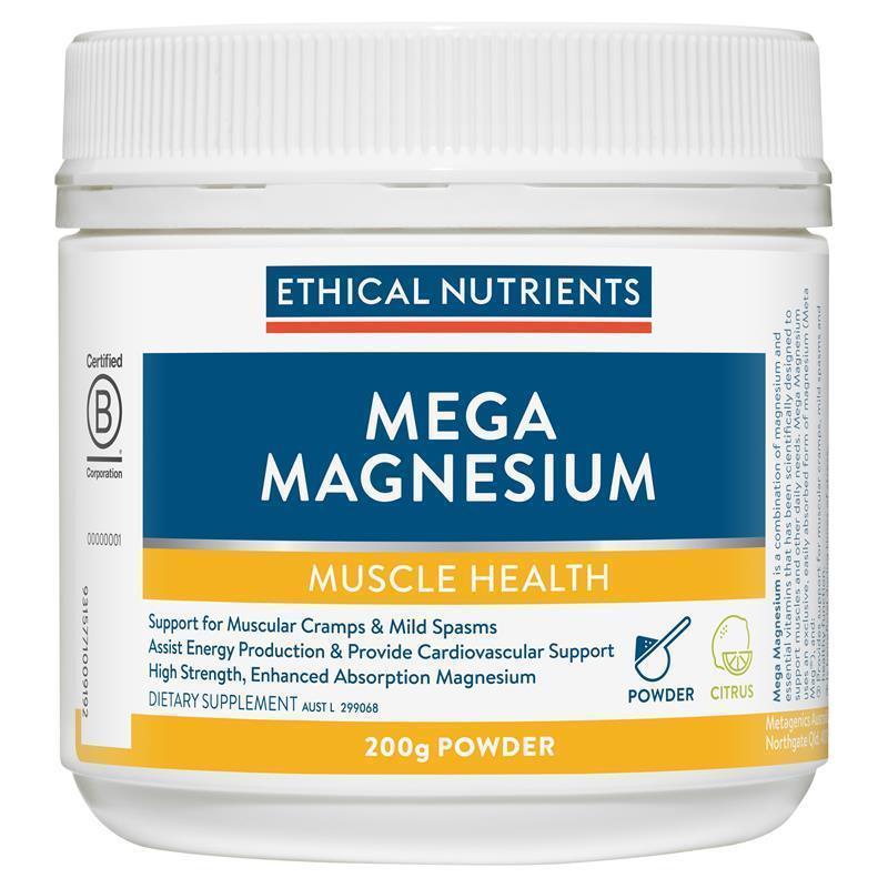 Ethical Nutrients Mega Magnesium - 200g Powder Citrus for Muscle Health-Auzzi Store