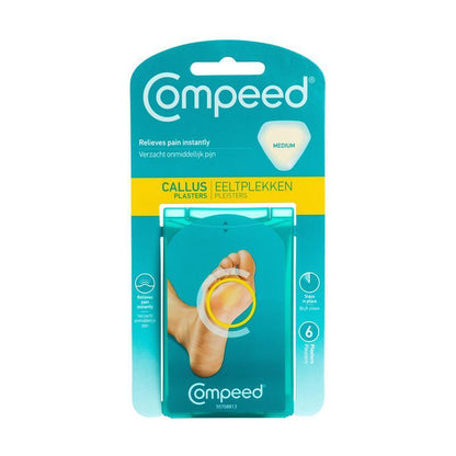 Compeed Callus Plasters 6-Pack - Waterproof Pain Relief for Adults