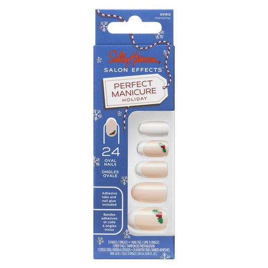 Sally Hansen Salon Effects Perfect Manicure 24 Press On Nails Once Upon A Holiday Collection Heartstrings - Auzzistore