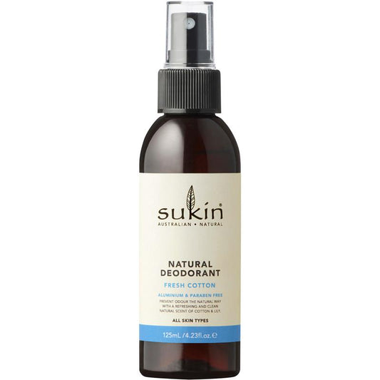 Sukin Natural Deodorant Fresh Cotton 125ml - Aluminum Free - Auzzi Store
