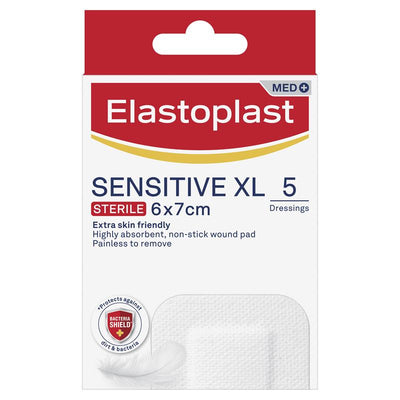 Elastoplast Sensitive Dressing XL 6x7cm - 5 Sterile Dressings