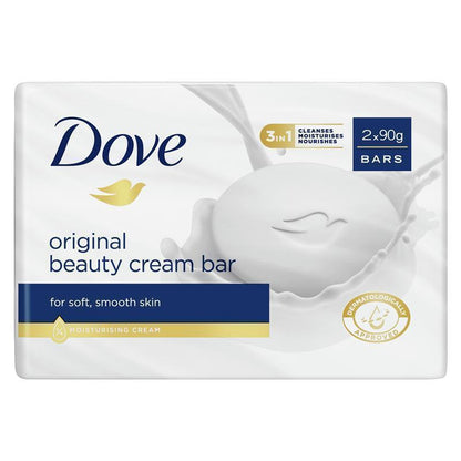 Dove Original Beauty Cream Bar 2x90g – Moisturizing, Dermatologist Approved