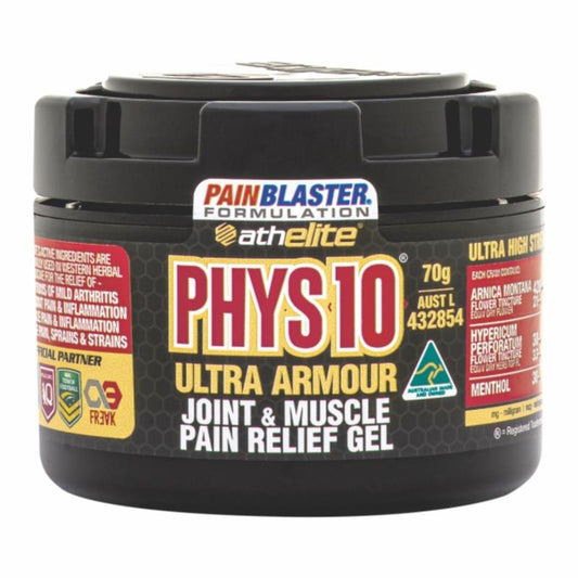 Athelite Powered By Pain Blaster PHYS10 Joint and Muscle Pain Relief Gel 70g - Soothing Gel Formula-Auzzi Store