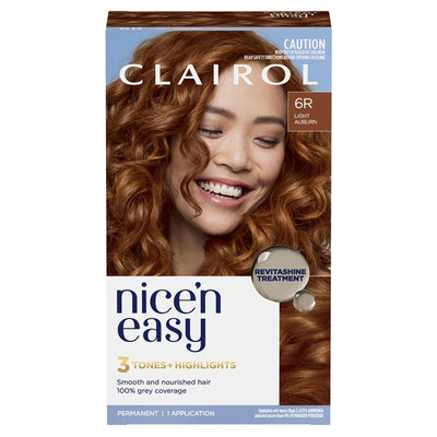 Clairol Nice N Easy 6R Natural Light Auburn Permanent Hair Colour - 173g