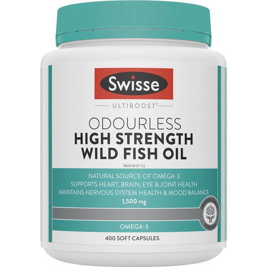Swisse Ultiboost Odourless Wild Fish Oil 1500mg 400 Capsules