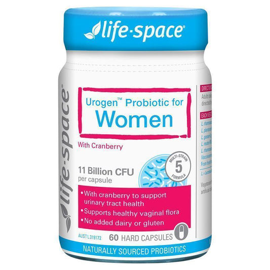 Life-Space Urogen Probiotic for Women, 60 Capsules, 5 Strains + Cranberry
