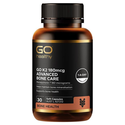 Go Healthy K2 Menaquinone 7 180mcg Bone Health Supplement 30 Capsules