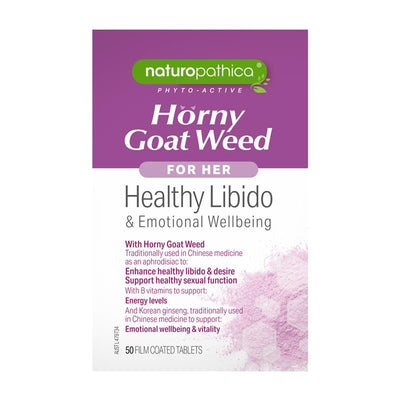 Naturopathica Horny Goat Weed For Her 50 Tablets - Enhance Libido Naturally