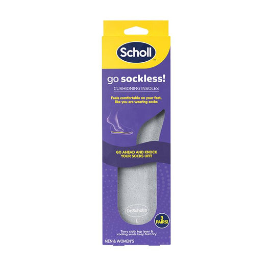Scholl Go Sockless Insole - 3 Pairs for All-Day Comfort