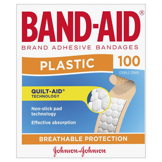 Band-Aid Plastic Strips 100 Pack - Advanced Wound Care-Auzzi Store