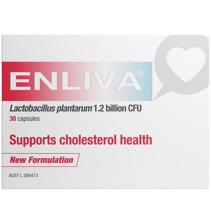 Enliva Probiotic Supplement - 30 Capsules, Lactobacillus plantarum, Cholesterol Support