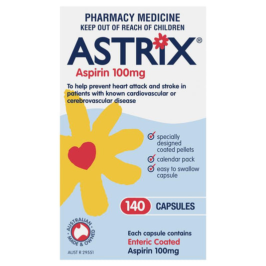 Astrix Aspirin 100mg - 140 Capsules - Auzzi Store