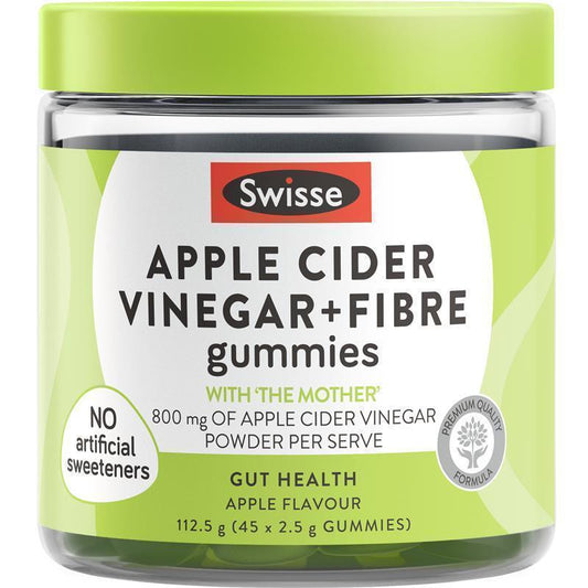 Swisse Apple Cider Vinegar & Fibre Gummies 45 Pack - Delicious Health Support