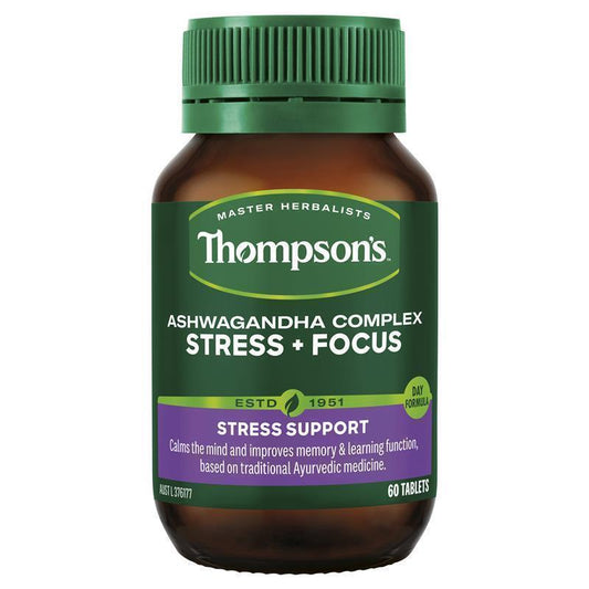 Thompson's Ashwagandha Complex Stress + Focus 60 Tablets - Natural Cognitive Support