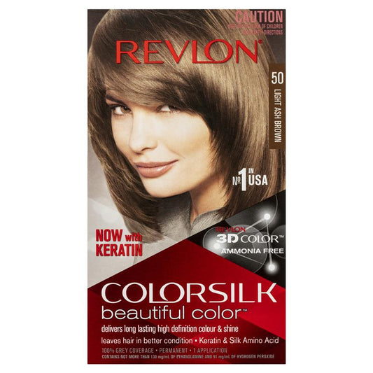 Revlon ColorSilk 50 Light Ash Brown - Ammonia-Free Hair Color-Auzzi Store