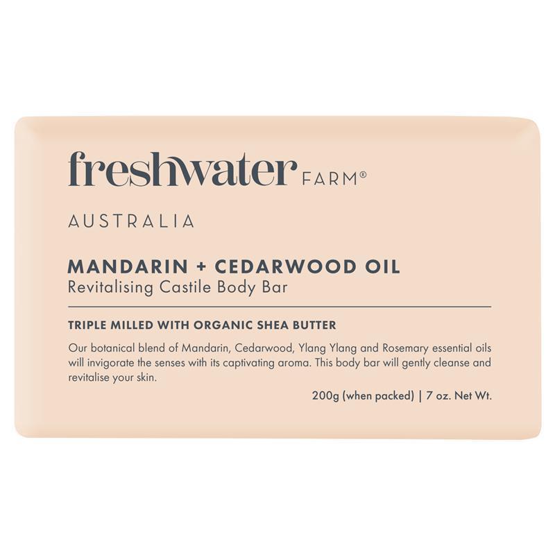Freshwater Farm Mandarin Cedarwood Body Bar 200g – Moisturizing
