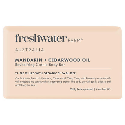 Freshwater Farm Mandarin Cedarwood Body Bar 200g – Moisturizing