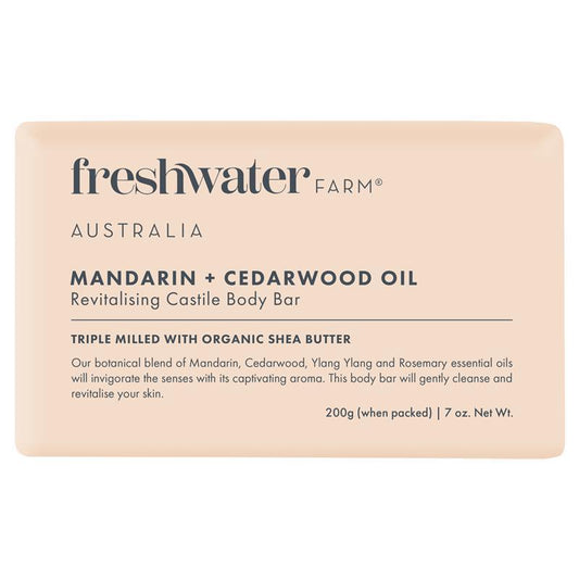 Freshwater Farm Mandarin Cedarwood Body Bar 200g – Moisturizing