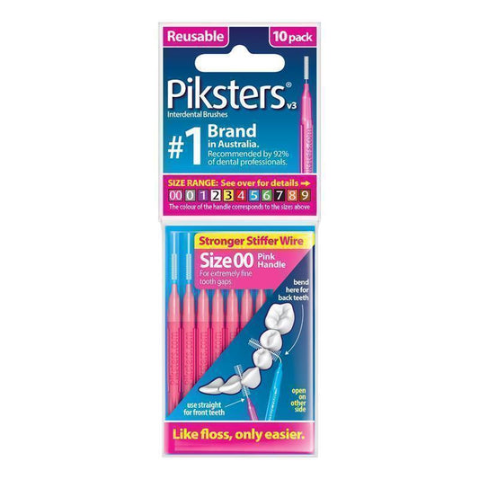 Piksters Interdental Brushes Size 00 Pink - 10 Pack - Auzzi Store