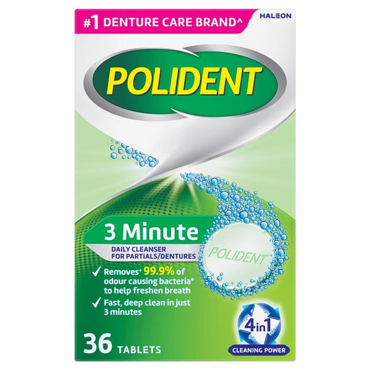 Polident Denture Cleanser Fresh Active Tablets - 36 Pack-Auzzi Store