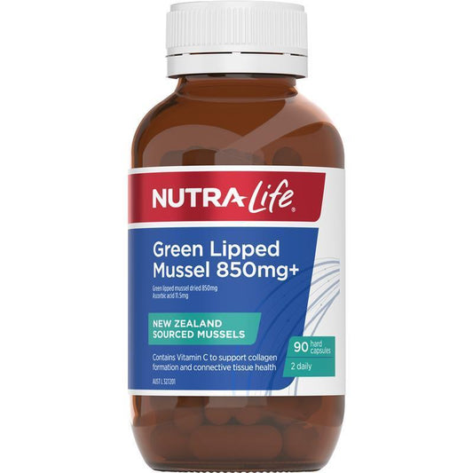 Nutra-Life Green Lipped Mussel 850mg with Vitamin C – 90 Capsules