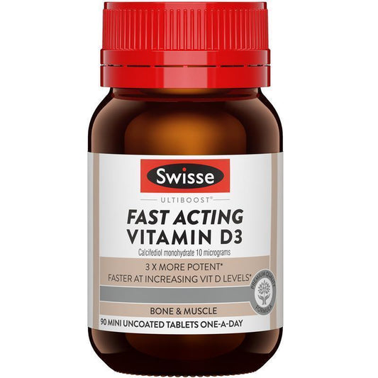 Swisse Ultiboost Fast Acting Vitamin D3 - 90 Tablets for Enhanced Bone and Muscle Health