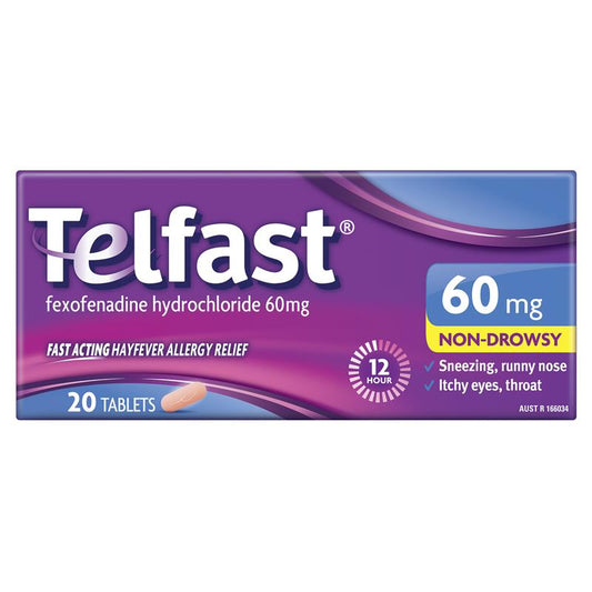 Telfast 60mg 20 Tablets - Fast Relief from Hayfever Symptoms – view 2