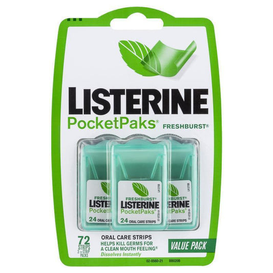 Listerine PocketPaks Oral Care Strips Freshburst Value Pack - 72 Strips - Auzzi Store