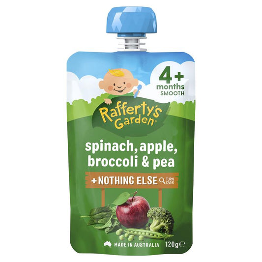 Raffertys Garden 4+ Months Spinach Apple Broccoli & Pea 120g - Nutritious Veggie Medley-Auzzi Store