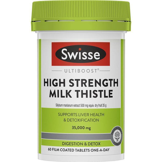 Swisse Milk Thistle 500mg Extract - 60 Vegetarian Tablets for Liver Support