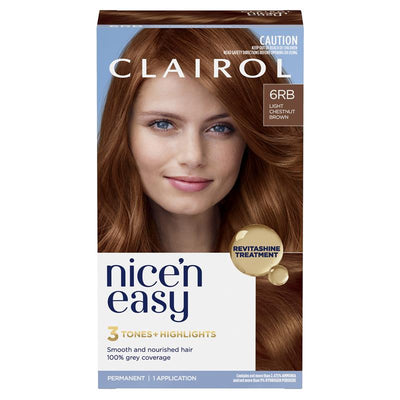 Clairol Nice N Easy 6RB Light Chestnut Brown Permanent Hair Colour - 173g