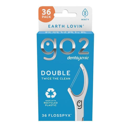 GO2 Dentagenie Double Flosspyx Mint 36 Pack - Double the Clean
