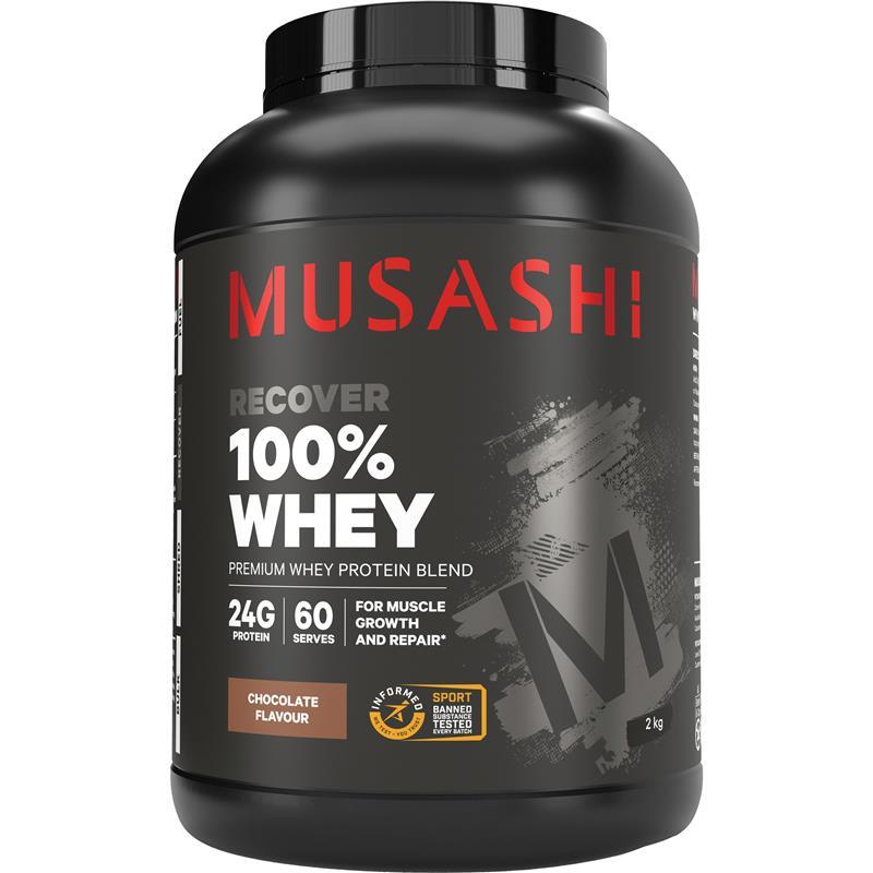 Musashi 100% Whey Protein Chocolate 2kg - Premium Low Carb Protein - Auzzi Store