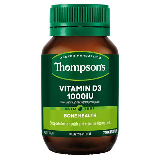 Thompson's Vitamin D3 1000 IU 240 Capsules – Bone & Immune Support
