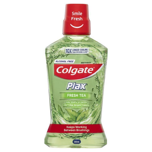 Colgate Plax Alcohol-Free Antibacterial Mouthwash Fresh Tea 500mL-Auzzi Store