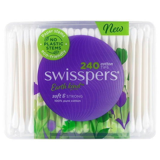 Swisspers Paper Stems Cotton Tips - 240 Pack