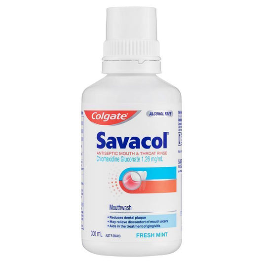 Colgate Savacol Mouthwash - Fresh Mint 300mL (Alcohol Free)-Auzzi Store