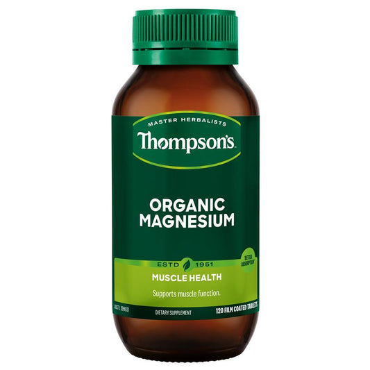 Thompson's Organic Magnesium Tablets - 120 Count, High Absorption
