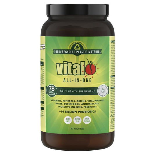 Vital All-In-One Nutrient Powder 600g – Organic Greens, Vitamins & Probiotics