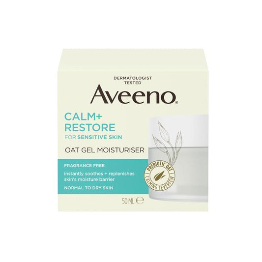 Aveeno Face Oat Gel Moisturiser - 50ml for Sensitive Skin