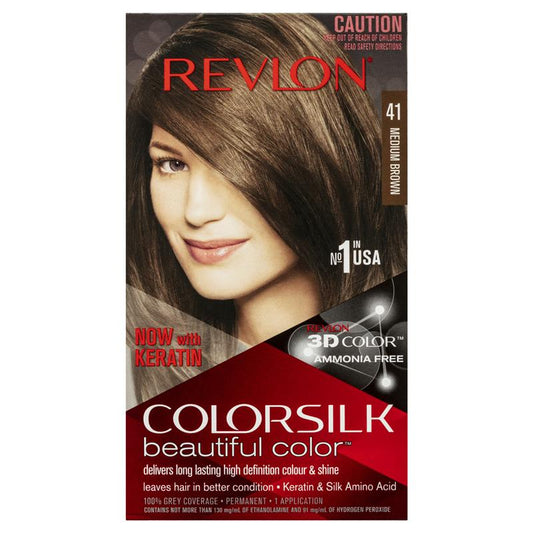Revlon Colorsilk Beautiful Color 41 Medium Brown - Ammonia-Free Hair Dye-Auzzi Store