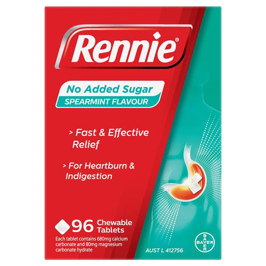 Rennie No Added Sugar Spearmint Antacid Tablets - 96 Count – view 2 - Auzzistore