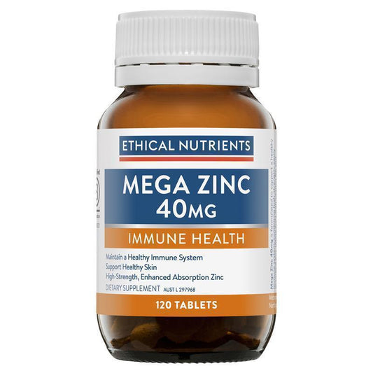 Ethical Nutrients Mega Zinc 40mg Tablets 120 Count-Auzzi Store