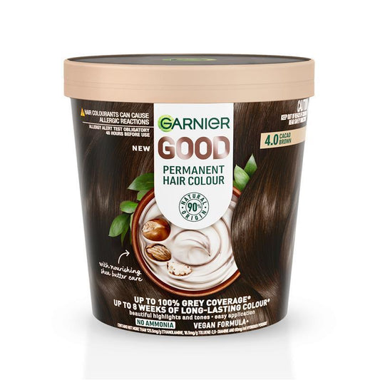 Garnier Good Hair Colour 4.0 Cacao Brown - 90% Natural Origin Formula
